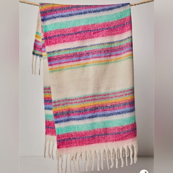 Free People Skye Stripe Fringe Throw Blanket - Picture 8 of 8